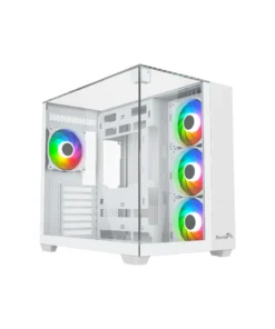 Thunder Battle Station TGC-666 Gaming Case White – Three sided tempered glass panels Dual-chamber ATX Mid Tower