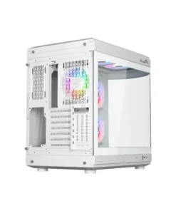 Alternative view of Thunder Rogue WhiteTGC-657W Gaming Case Modern Aesthetic Dual Chamber Panoramic Tempered Glass ATX PC Gaming Case