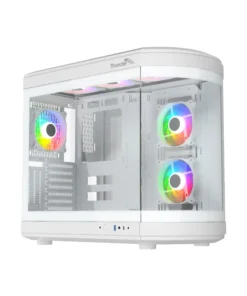 Thunder Rogue WhiteTGC-657W Gaming Case Modern Aesthetic Dual Chamber Panoramic Tempered Glass ATX PC Gaming Case